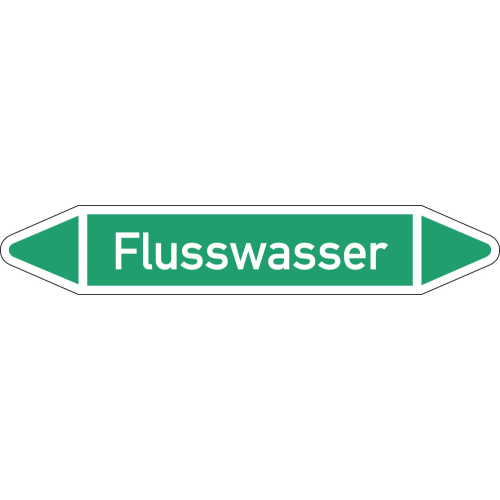 Rohrleitungsetikett Flusswasser, gemäß DIN 2403, grün-weiß, für Rohre mit Ø 15 - 25 mm, Standardfolie, 96 x 17 mm, 8 St./Bogen Rohrleitungsetikett Flusswasser, gemäß DIN 2403, grün-weiß, für Rohre mit Ø 15 - 25 mm, Standardfolie, 96 x 17 mm, 8 St./Bogen