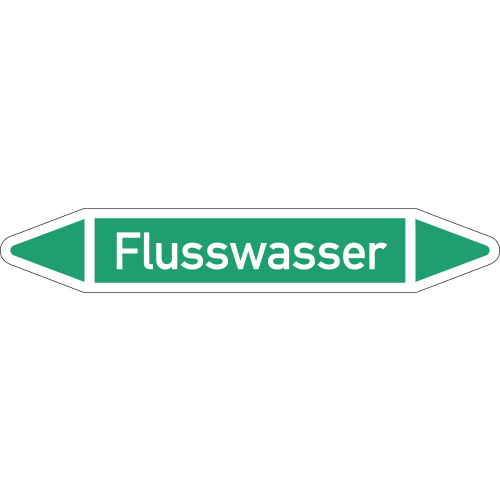 Rohrleitungsetikett Flusswasser, gemäß DIN 2403, grün-weiß, für Rohre mit Ø 25 - 40 mm, Standardfolie, 154 x 26 mm, 5 St./Bogen Rohrleitungsetikett Flusswasser, gemäß DIN 2403, grün-weiß, für Rohre mit Ø 25 - 40 mm, Standardfolie, 154 x 26 mm, 5 St./Bogen