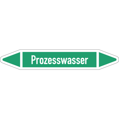 Rohrleitungsetikett Prozesswasser, gemäß DIN 2403, grün-weiß, für Rohre mit Ø 25 - 40 mm, Standardfolie, 154 x 26 mm, 5 St./Bogen Rohrleitungsetikett Prozesswasser, gemäß DIN 2403, grün-weiß, für Rohre mit Ø 25 - 40 mm, Standardfolie, 154 x 26 mm, 5 St./Bogen