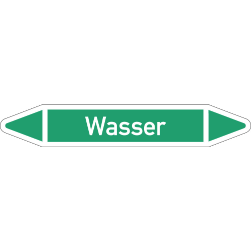 Rohrleitungsetikett Wasser, gemäß DIN 2403, grün-weiß, für Rohre mit Ø 25 - 40 mm, Standardfolie, 154 x 26 mm, 5 St./Bogen Rohrleitungsetikett Wasser, gemäß DIN 2403, grün-weiß, für Rohre mit Ø 25 - 40 mm, Standardfolie, 154 x 26 mm, 5 St./Bogen