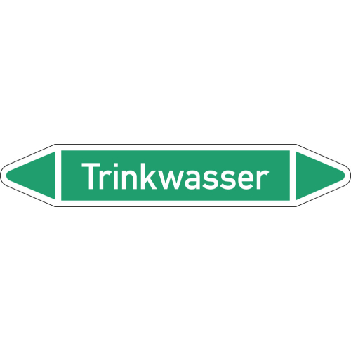 Rohrleitungsetikett Trinkwasser, gemäß DIN 2403, grün-weiß, für Rohre mit Ø 15 - 25 mm, Standardfolie, 96 x 17 mm, 8 St./Bogen Rohrleitungsetikett Trinkwasser, gemäß DIN 2403, grün-weiß, für Rohre mit Ø 15 - 25 mm, Standardfolie, 96 x 17 mm, 8 St./Bogen