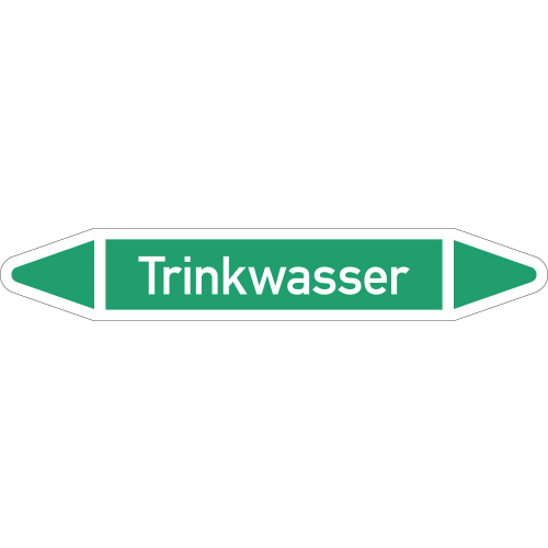 Rohrleitungsetikett Trinkwasser, gemäß DIN 2403, grün-weiß, für Rohre mit Ø 40 - 60 mm, Standardfolie, 218 x 37 mm, 5 St./Bogen Rohrleitungsetikett Trinkwasser, gemäß DIN 2403, grün-weiß, für Rohre mit Ø 40 - 60 mm, Standardfolie, 218 x 37 mm, 5 St./Bogen