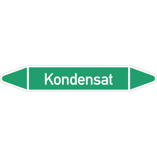 Rohrleitungsetikett Kondenswasser, gemäß DIN 2403, grün-weiß, für Rohre mit Ø 60 - 90 mm, Standardfolie, 310 x 52 mm, 3 St./Bogen Rohrleitungsetikett Kondenswasser, gemäß DIN 2403, grün-weiß, für Rohre mit Ø 60 - 90 mm, Standardfolie, 310 x 52 mm, 3 St./Bogen