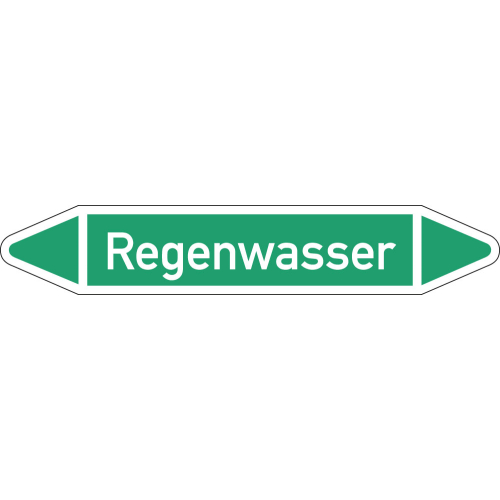 Rohrleitungsetikett Regenwasser, gemäß DIN 2403, grün-weiß, für Rohre mit Ø 15 - 25 mm, Standardfolie, 96 x 17 mm, 8 St./Bogen Rohrleitungsetikett Regenwasser, gemäß DIN 2403, grün-weiß, für Rohre mit Ø 15 - 25 mm, Standardfolie, 96 x 17 mm, 8 St./Bogen