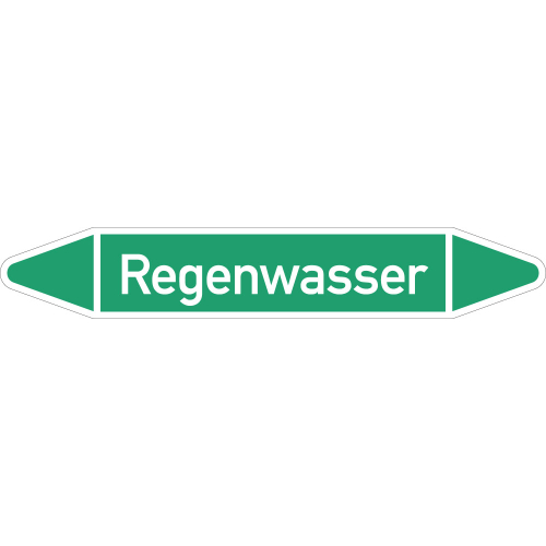 Rohrleitungsetikett Regenwasser, gemäß DIN 2403, grün-weiß, für Rohre mit Ø 60 - 90 mm, Standardfolie, 301 x 52 mm, 3 St./Bogen Rohrleitungsetikett Regenwasser, gemäß DIN 2403, grün-weiß, für Rohre mit Ø 60 - 90 mm, Standardfolie, 301 x 52 mm, 3 St./Bogen
