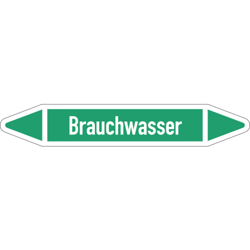 Rohrleitungsetikett Brauchwasser, gemäß DIN 2403, grün-weiß, für Rohre mit Ø 25 - 40 mm, Standardfolie, 154 x 26 mm, 5 St./Bogen Rohrleitungsetikett Brauchwasser, gemäß DIN 2403, grün-weiß, für Rohre mit Ø 25 - 40 mm, Standardfolie, 154 x 26 mm, 5 St./Bogen