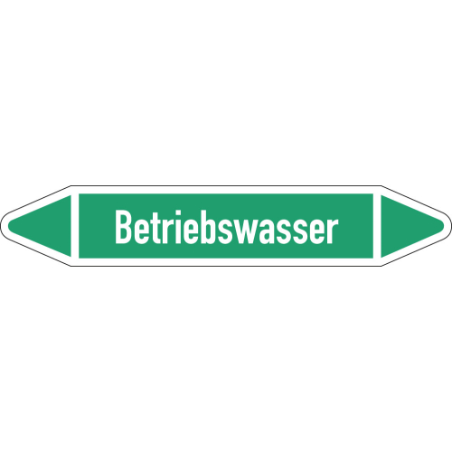 Rohrleitungsetikett Betriebswasser, gemäß DIN 2403, grün-weiß, für Rohre mit Ø 15 - 25 mm, Standardfolie, 96 x 17 mm, 8 St./Bogen Rohrleitungsetikett Betriebswasser, gemäß DIN 2403, grün-weiß, für Rohre mit Ø 15 - 25 mm, Standardfolie, 96 x 17 mm, 8 St./Bogen