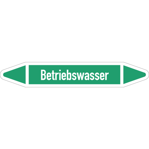 Rohrleitungsetikett Betriebswasser, gemäß DIN 2403, grün-weiß, für Rohre mit Ø 40 - 60 mm, Standardfolie, 218 x 37 mm, 5 St./Bogen Rohrleitungsetikett Betriebswasser, gemäß DIN 2403, grün-weiß, für Rohre mit Ø 40 - 60 mm, Standardfolie, 218 x 37 mm, 5 St./Bogen