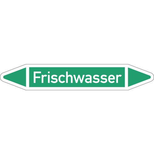 Rohrleitungsetikett Frischwasser, gemäß DIN 2403, grün-weiß, für Rohre mit Ø 25 - 40 mm, Standardfolie, 154 x 26 mm, 5 St./Bogen Rohrleitungsetikett Frischwasser, gemäß DIN 2403, grün-weiß, für Rohre mit Ø 25 - 40 mm, Standardfolie, 154 x 26 mm, 5 St./Bogen