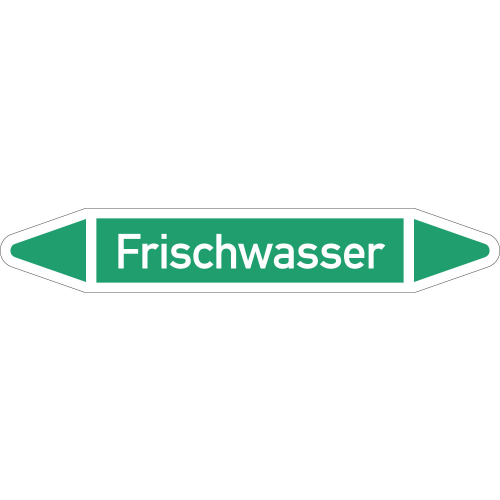 Rohrleitungsetikett Frischwasser, gemäß DIN 2403, grün-weiß, für Rohre mit Ø 40 - 60 mm, Standardfolie, 218 x 37 mm, 5 St./Bogen Rohrleitungsetikett Frischwasser, gemäß DIN 2403, grün-weiß, für Rohre mit Ø 40 - 60 mm, Standardfolie, 218 x 37 mm, 5 St./Bogen