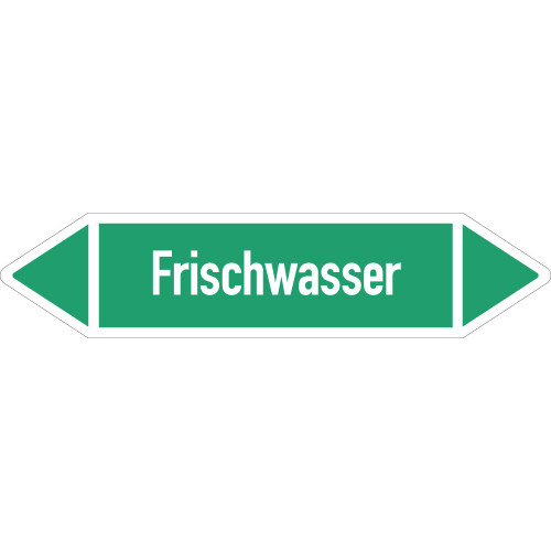Rohrleitungsetikett Frischwasser, gemäß DIN 2403, grün-weiß, für Rohre mit Ø ab 90 mm, Standardfolie, 440 x 100 mm, 2 St./Bogen Rohrleitungsetikett Frischwasser, gemäß DIN 2403, grün-weiß, für Rohre mit Ø ab 90 mm, Standardfolie, 440 x 100 mm, 2 St./Bogen