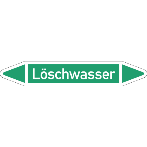 Rohrleitungsetikett Löschwasser, gemäß DIN 2403, grün-weiß, für Rohre mit Ø 25 - 40 mm, Standardfolie, 154 x 26 mm, 5 St./Bogen Rohrleitungsetikett Löschwasser, gemäß DIN 2403, grün-weiß, für Rohre mit Ø 25 - 40 mm, Standardfolie, 154 x 26 mm, 5 St./Bogen