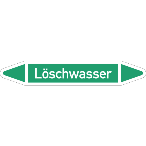 Rohrleitungsetikett Löschwasser, gemäß DIN 2403, grün-weiß, für Rohre mit Ø 40 - 60 mm, Standardfolie, 218 x 37 mm, 5 St./Bogen Rohrleitungsetikett Löschwasser, gemäß DIN 2403, grün-weiß, für Rohre mit Ø 40 - 60 mm, Standardfolie, 218 x 37 mm, 5 St./Bogen