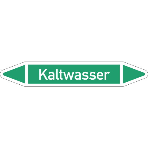 Rohrleitungsetikett Kaltwasser, gemäß DIN 2403, grün-weiß, für Rohre mit Ø 25 - 40 mm, Standardfolie, 154 x 26 mm, 5 St./Bogen Rohrleitungsetikett Kaltwasser, gemäß DIN 2403, grün-weiß, für Rohre mit Ø 25 - 40 mm, Standardfolie, 154 x 26 mm, 5 St./Bogen