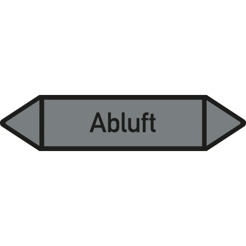 Rohrleitungsetikett Abluft, gemäß DIN 2403, grau-schwarz, für Rohre mit Ø ab 90 mm, Standardfolie, 440 x 100 mm, 2 St./Bogen Rohrleitungsetikett Abluft, gemäß DIN 2403, grau-schwarz, für Rohre mit Ø ab 90 mm, Standardfolie, 440 x 100 mm, 2 St./Bogen