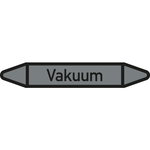 Rohrleitungsetikett Vakuum, gemäß DIN 2403, grau-schwarz, für Rohre mit Ø 40 - 60 mm, Standardfolie, 218 x 37 mm, 5 St./Bogen Rohrleitungsetikett Vakuum, gemäß DIN 2403, grau-schwarz, für Rohre mit Ø 40 - 60 mm, Standardfolie, 218 x 37 mm, 5 St./Bogen