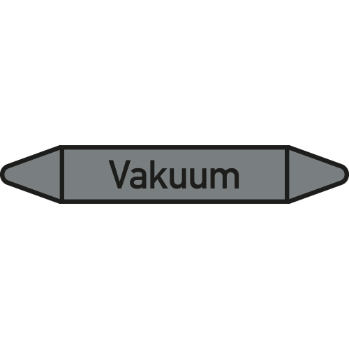 Rohrleitungsetikett Vakuum, gemäß DIN 2403, grau-schwarz, für Rohre mit Ø 60 - 90 mm, Standardfolie, 310 x 52 mm, 3 St./Bogen Rohrleitungsetikett Vakuum, gemäß DIN 2403, grau-schwarz, für Rohre mit Ø 60 - 90 mm, Standardfolie, 310 x 52 mm, 3 St./Bogen