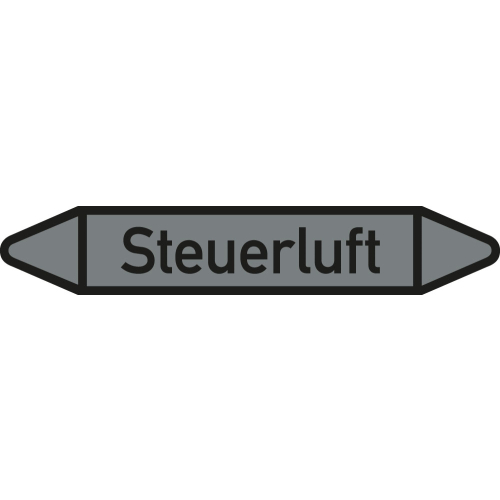 Rohrleitungsetikett Steuerluft, gemäß DIN 2403, grau-schwarz, für Rohre mit Ø 15 - 25 mm, Standardfolie, 96 x 17 mm, 8 St./Bogen Rohrleitungsetikett Steuerluft, gemäß DIN 2403, grau-schwarz, für Rohre mit Ø 15 - 25 mm, Standardfolie, 96 x 17 mm, 8 St./Bogen