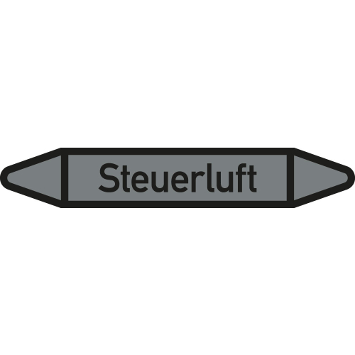 Rohrleitungsetikett Steuerluft, gemäß DIN 2403, grau-schwarz, für Rohre mit Ø 40 - 60 mm, Standardfolie, 218 x 37 mm, 5 St./Bogen Rohrleitungsetikett Steuerluft, gemäß DIN 2403, grau-schwarz, für Rohre mit Ø 40 - 60 mm, Standardfolie, 218 x 37 mm, 5 St./Bogen