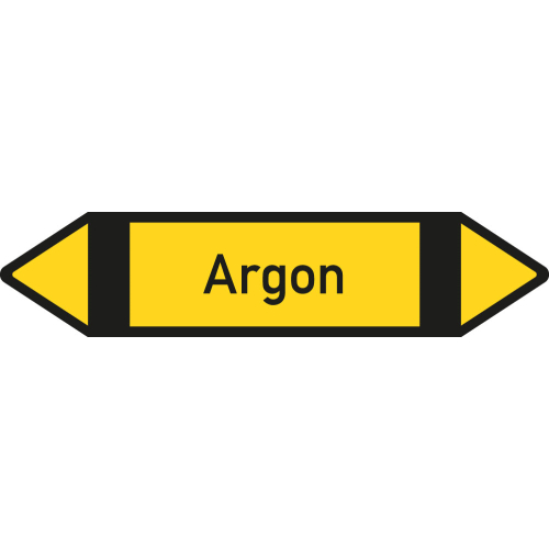 Rohrleitungsetikett Argon, gemäß DIN 2403, gelb-schwarz-schwarz, für Rohre mit Ø ab 90 mm, Standardfolie, 440 x 100 mm, 2 St./Bogen Rohrleitungsetikett Argon, gemäß DIN 2403, gelb-schwarz-schwarz, für Rohre mit Ø ab 90 mm, Standardfolie, 440 x 100 mm, 2 St./Bogen