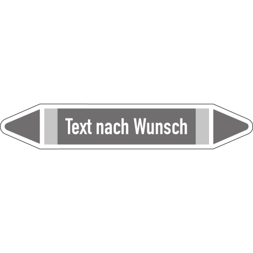 RKZ-Etikett nach Wunsch, gemäß DIN 2403, für Rohre mit Ø 60 - 90 mm, 310 x 52 mm
