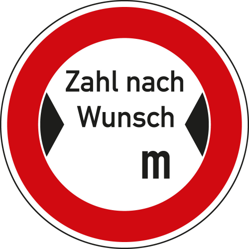 Hauptbild Verkehrszeichen Nr. 264 Verbot für Fahrzeuge mit Breite nach Wunsch, Aluminium reflektierend RA1, Ø 600 mm