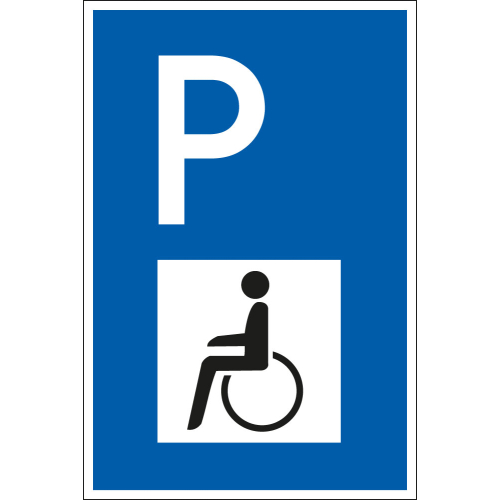 Parkplatzschild: mit Behindertensymbol, DIN, Aluminium RA0 reflektierend, 600 mm x 900 mm, 1 Stück Parkplatzschild: mit Behindertensymbol, DIN, Aluminium RA0 reflektierend, 600 mm x 900 mm, 1 Stück