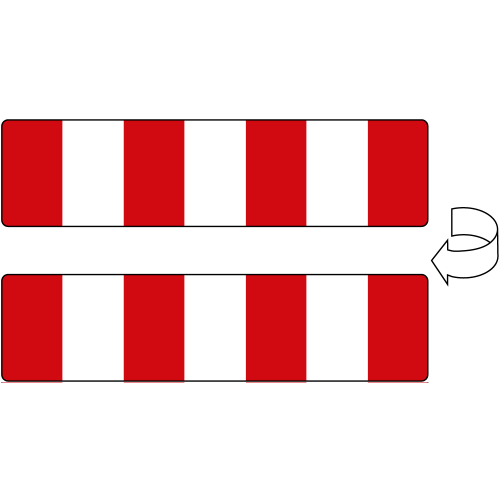 Hauptbild Verkehrszeichen 600.33: Höhenleitmal, doppelseitig zum Abhängen, Aluminium RA0 reflektierend, 1200 x 250 mm