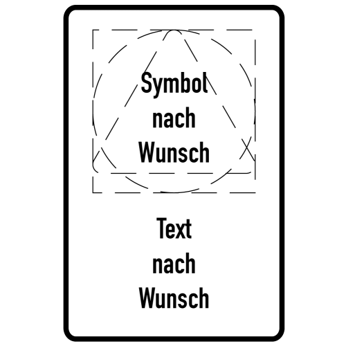 Hauptbild Kombischild nach Wunsch, 1 Piktogramm mit Text, Aluminium reflektierend RA0, 600 x 900 mm