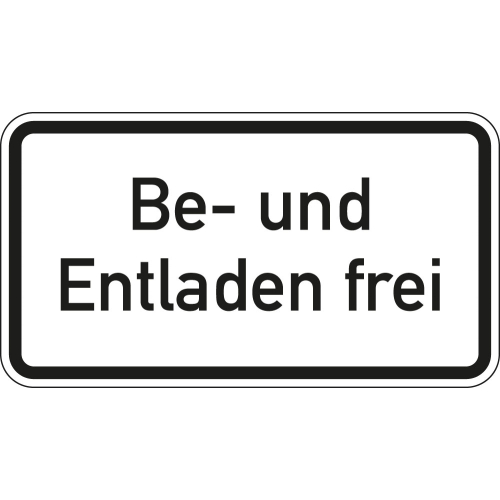 Zusatzzeichen: Be- und Entladen frei, Aluminium reflektierend RA2, 600 x 330 mm, 1 Stück Zusatzzeichen: Be- und Entladen frei, Aluminium reflektierend RA2, 600 x 330 mm, 1 Stück