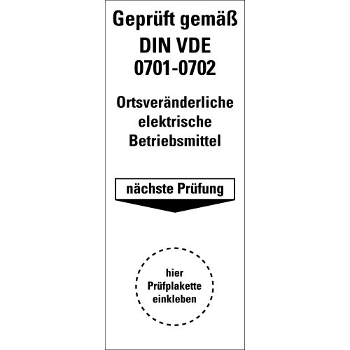 Hauptbild von Grundplakette gepr gem DIN VDE 0701-0702