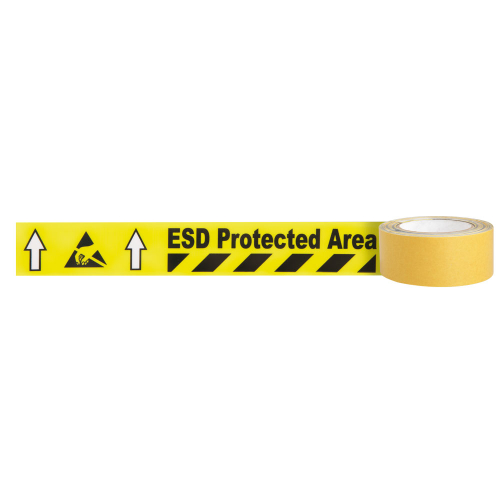 1A Tapes, Bodenmarkierungsband ESD Protected Area, gelb, selbstklebendes PVC, 50 mm, 5 m / Rolle