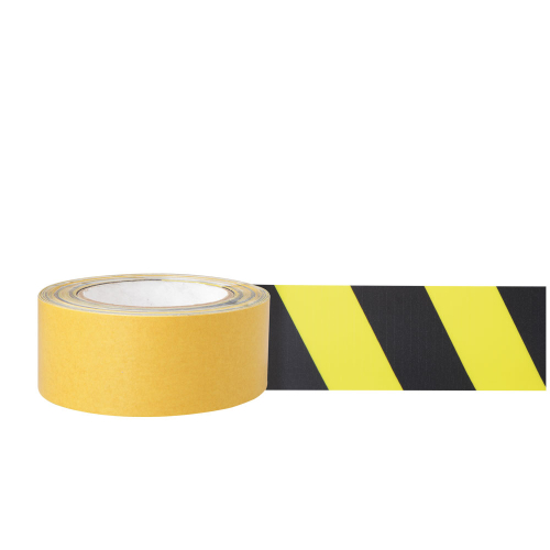 1A Tapes, Bodenmarkierungsband befahrbar, gelb-schwarz, sofort gabelstaplerüberfahrbar, PVC, 50 mm, 10 m / Rolle
