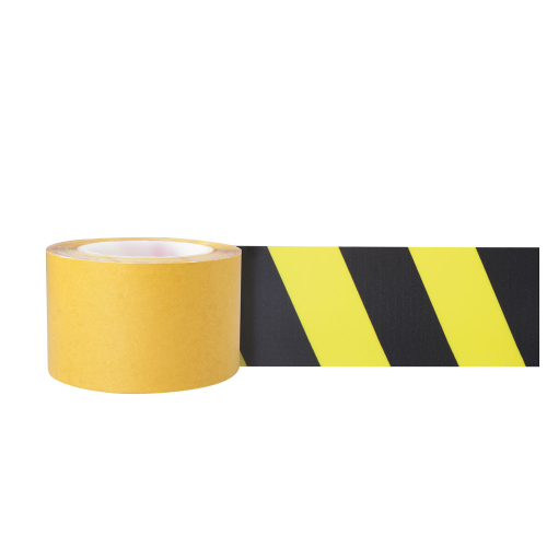 1A Tapes, Bodenmarkierungsband befahrbar, gelb-schwarz, sofort gabelstaplerüberfahrbar, PVC, 75 mm, 10 m / Rolle