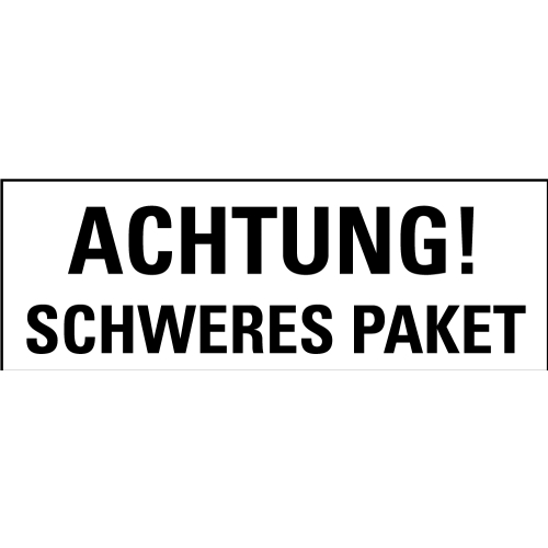 Produkt Hauptbild von Hinweisetikett Achtung Schweres Paket, weiß, permanent haftendes Haftpapier, 147 x 50mm, 250 St./Rolle