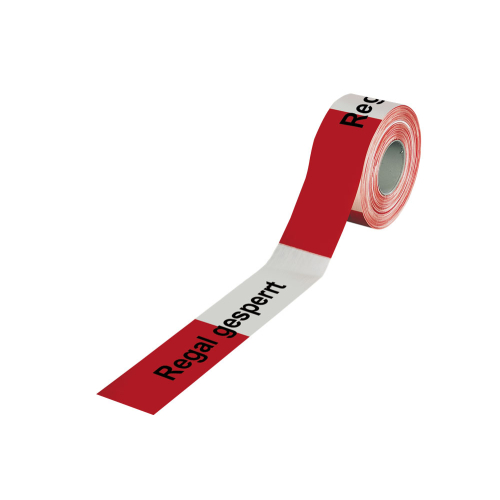 Absperrband: Regal gesperrt, rot-weiß, 80 mm breit, 500 m/Rolle