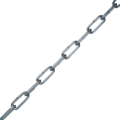 Absperrkette, langgliedrig, Bruchkraft 11 KN, DIN 5685, Edelstahl, Ø 6 mm, 1 m / VE Absperrkette, langgliedrig, Bruchkraft 11 KN, DIN 5685, Edelstahl, Ø 6 mm, 1 m / VE