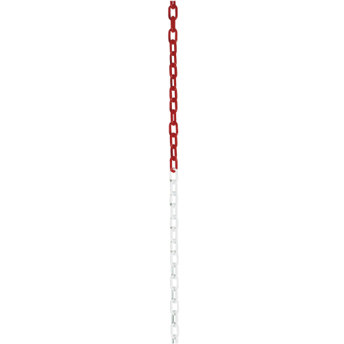 Absperrkette, rot-weiß, Kunststoff, Ø 6 mm, maximal 10 m, 1 m / VE