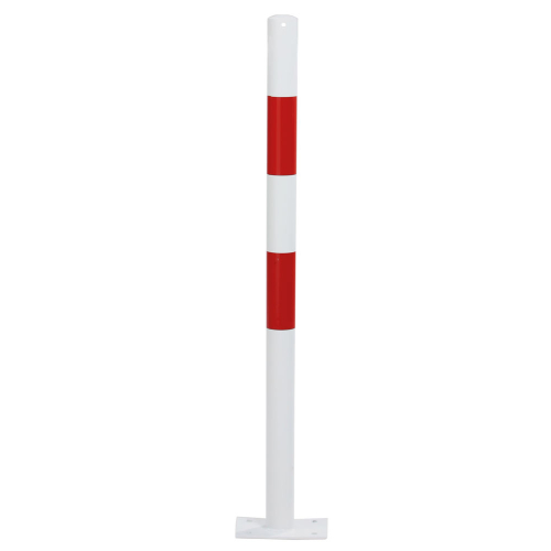 Absperrpfosten Bern zum Aufdübeln, ohne Kettenöse, rot-weiß reflektierend, Stahl pulverbeschichtet, Ø 60 mm, 1000 mm, 1 Stück Absperrpfosten Bern zum Aufdübeln, ohne Kettenöse, rot-weiß reflektierend, Stahl pulverbeschichtet, Ø 60 mm, 1000 mm, 1 Stück