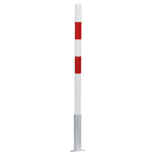 Absperrpfosten Bern zum Herausnehmen, ohne Kettenöse, rot-weiß reflektierend, Stahl pulverbeschichtet, Ø 60 mm, 1400 mm, 1 Stück Absperrpfosten Bern zum Herausnehmen, ohne Kettenöse, rot-weiß reflektierend, Stahl pulverbeschichtet, Ø 60 mm, 1400 mm, 1 Stück
