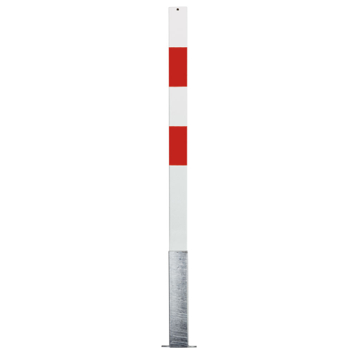 Absperrpfosten Bern zum Herausnehmen, ohne Kettenöse, rot-weiß reflektierend, Stahl pulverbeschichtet, 70 mm x 70 mm, 1400 mm, 1 Stück Absperrpfosten Bern zum Herausnehmen, ohne Kettenöse, rot-weiß reflektierend, Stahl pulverbeschichtet, 70 mm x 70 mm, 1400 mm, 1 Stück
