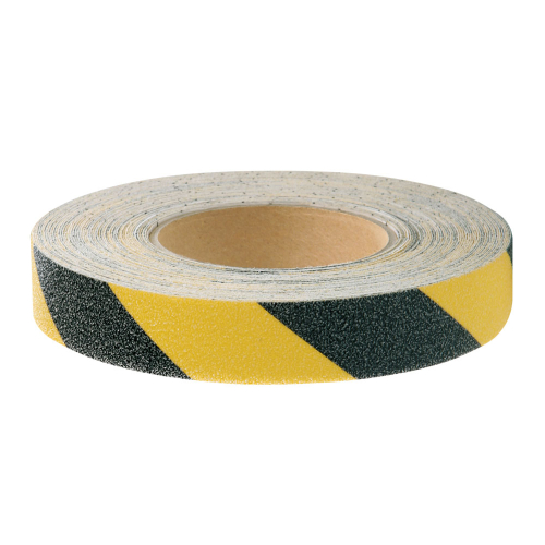Antirutsch-Warnmarkierung, Rutschhemmung R13, schwarz-gelb, ASR, DIN, DGUV, Polyvinylchlorid selbstklebend, 25 mm, 18,3 m / Rolle Antirutsch-Warnmarkierung, Rutschhemmung R13, schwarz-gelb, ASR, DIN, DGUV, Polyvinylchlorid selbstklebend, 25 mm, 18,3 m / Rolle
