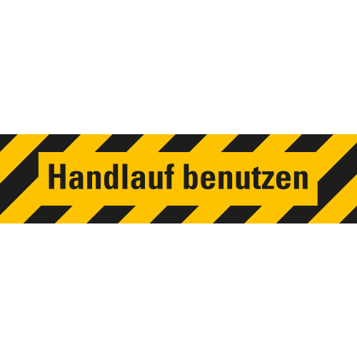 Antirutschbelag Handlauf benutzen, Rutschhemmung R 10, gelb-schwarz, ASR, DGUV, selbstklebend, 800 mm x 200 mm, 1 Stück