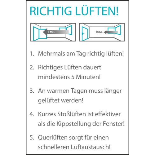 Aushang RICHTIG LÜFTEN!,KU,200x300mm Aushang RICHTIG LÜFTEN!,KU,200x300mm