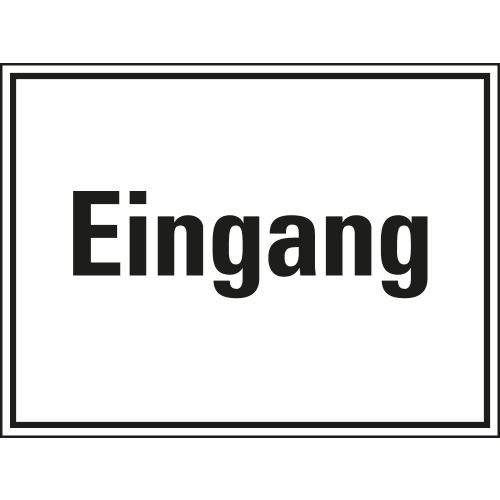 Boden-Hinweisschild: Eingang, R10, weiß-schwarz, Bodenmarkierungsfolie selbstklebend, 400 mm x 300 mm, 1 Stück
