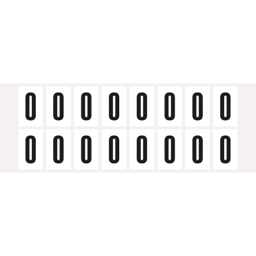 Buchstabe O, Schrifthöhe 25 mm, weiß-schwarz, Folie selbstklebend, 22 x 36 mm, 320 St./Verpackungseinheit Buchstabe O, Schrifthöhe 25 mm, weiß-schwarz, Folie selbstklebend, 22 x 36 mm, 320 St./Verpackungseinheit