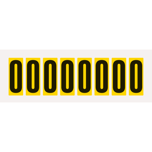 Buchstabe O, Schrifthöhe 50 mm, gelb-schwarz, Folie selbstklebend, 22 x 57 mm, 160 St./Verpackungseinheit Buchstabe O, Schrifthöhe 50 mm, gelb-schwarz, Folie selbstklebend, 22 x 57 mm, 160 St./Verpackungseinheit