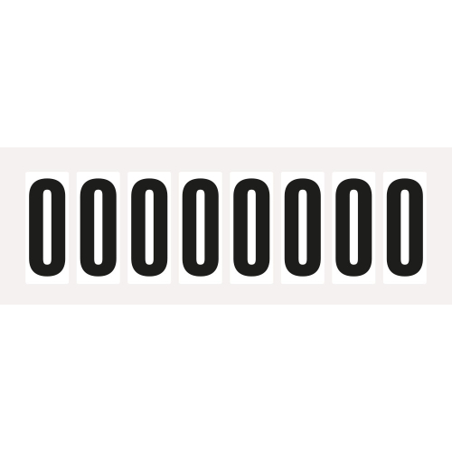 Buchstabe O, Schrifthöhe 50 mm, weiß-schwarz, Folie selbstklebend, 22 x 57 mm, 160 St./Verpackungseinheit Buchstabe O, Schrifthöhe 50 mm, weiß-schwarz, Folie selbstklebend, 22 x 57 mm, 160 St./Verpackungseinheit