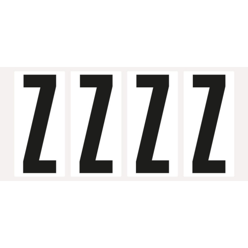 Buchstabe Z, Schrifthöhe 95 mm, weiß-schwarz, Folie selbstklebend, 47 x 98 mm, 80 St./Verpackungseinheit Buchstabe Z, Schrifthöhe 95 mm, weiß-schwarz, Folie selbstklebend, 47 x 98 mm, 80 St./Verpackungseinheit