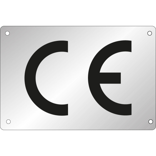 CE-Kennzeichen, rechteckig, silber-schwarz, Aluminium, 75 mm x 50 mm, 100 St./Verpackungseinheit CE-Kennzeichen, rechteckig, silber-schwarz, Aluminium, 75 mm x 50 mm, 100 St./Verpackungseinheit